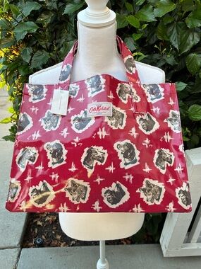 Cath Kidston Red Dog-Print Oilcloth Tote Bag NWT